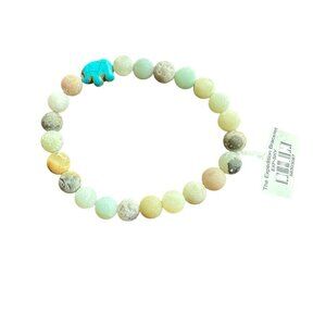 NEW FAHLO The Expedition Bracelet Sky Stone & Turquoise Beads Tracks an Elephant